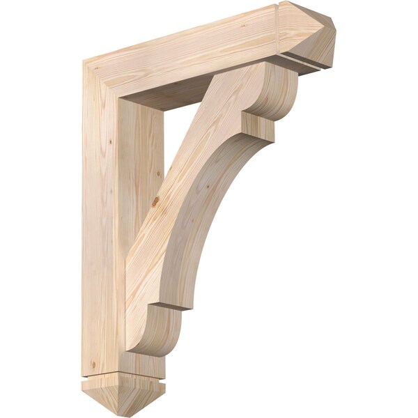 Ekena Millwork Olympic Arts and Crafts Smooth Bracket w/ Offset Brace, Douglas Fir, 7 1/2"W x 32"D x 40"H BKT0806X32X40OLY03SDF - main